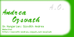 andrea ozsvath business card